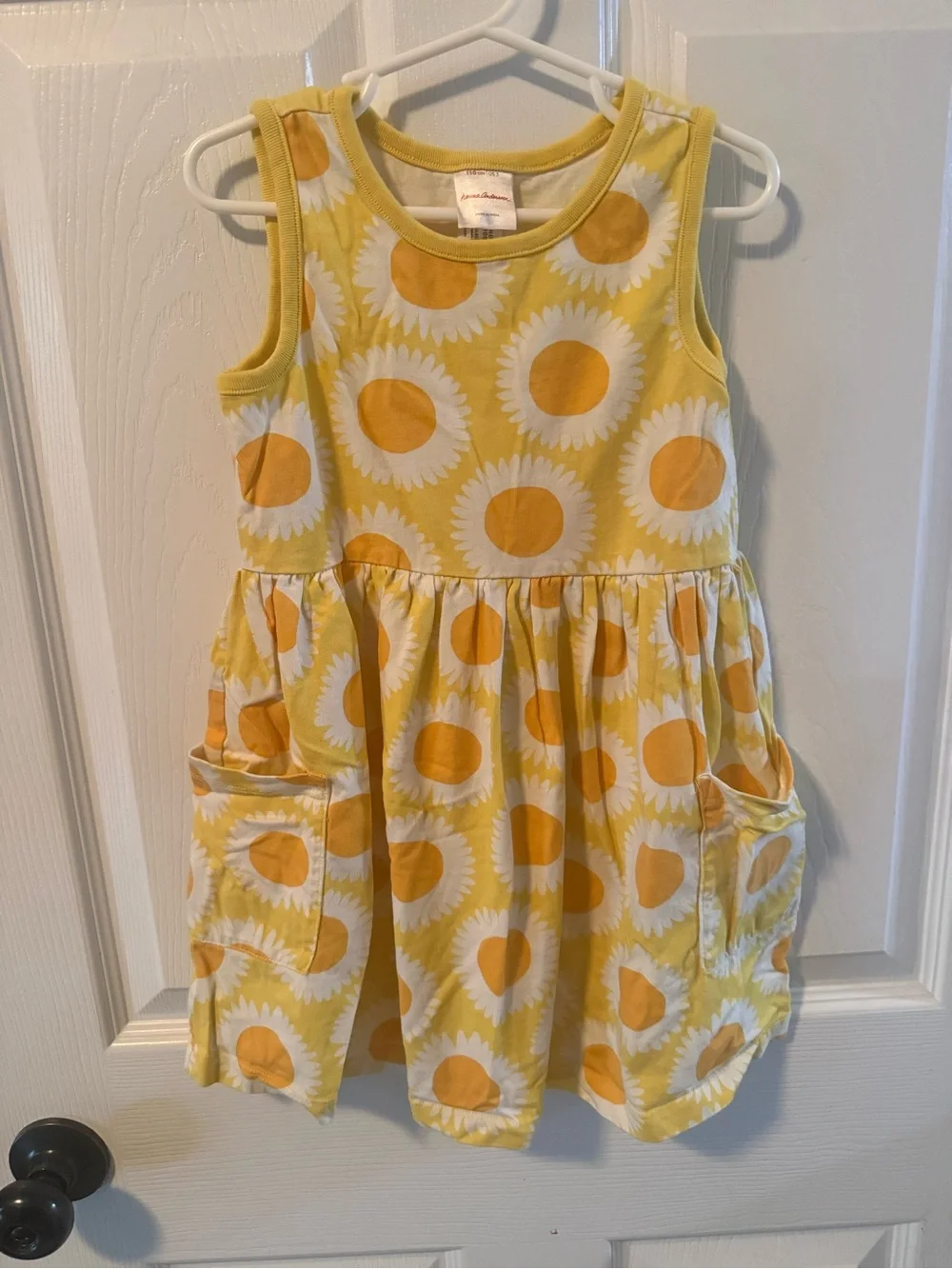 Hanna Anderson Sunflower Print Yellow Girls' Tank Dress 5t